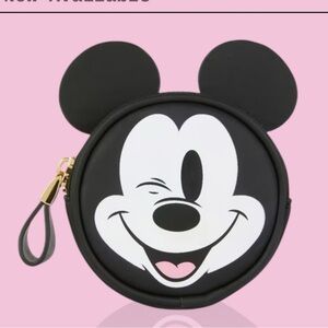 Disneys Winking Mickey Mouse Black Coin Purse NWT